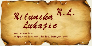 Milunika Lukajić vizit kartica